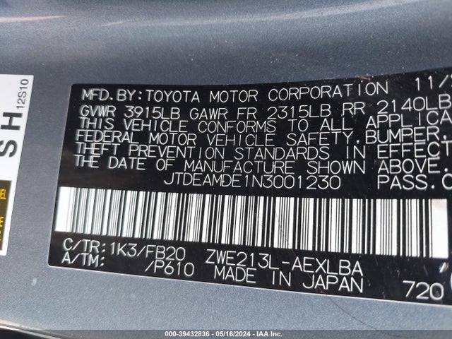 Toyota Corolla Hybrid Le 2022 JTDEAMDE1N3001230 Image 9
