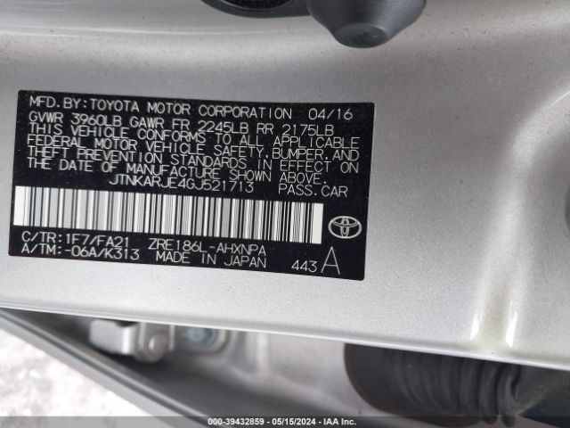 JTNKARJE4GJ521713 Scion IM