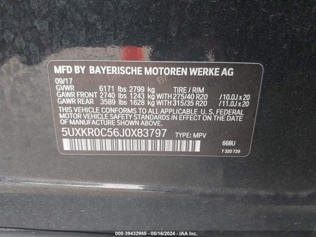 5UXKR0C56J0X83797 BMW X5 Xdrive35i