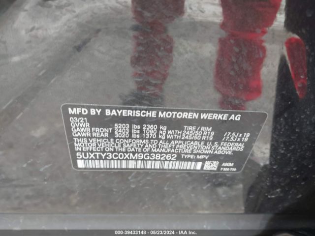 5UXTY3C0XM9G38262 BMW X3 Sdrive30i