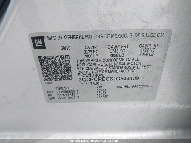 Chevrolet Silverado 1500 1lt 2018 3GCPCREC6JG544139 Image 9