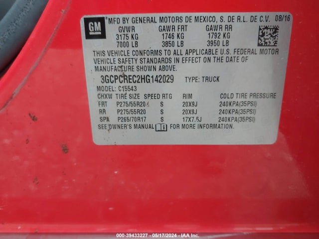 Chevrolet Silverado 1500 1lt 2017 3GCPCREC2HG142029 Image 9