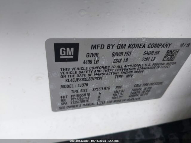 KL4CJESBXLB049294 Buick Encore Awd Preferred