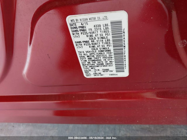 Nissan Rogue Select S 2015 JN8AS5MT2FW661801 Image 9