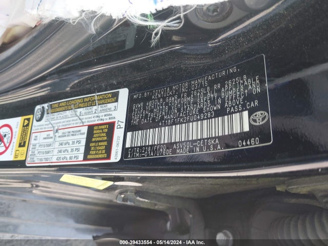 Toyota CAMRY SE 2015 4T1BF1FK2FU049283 Image 9