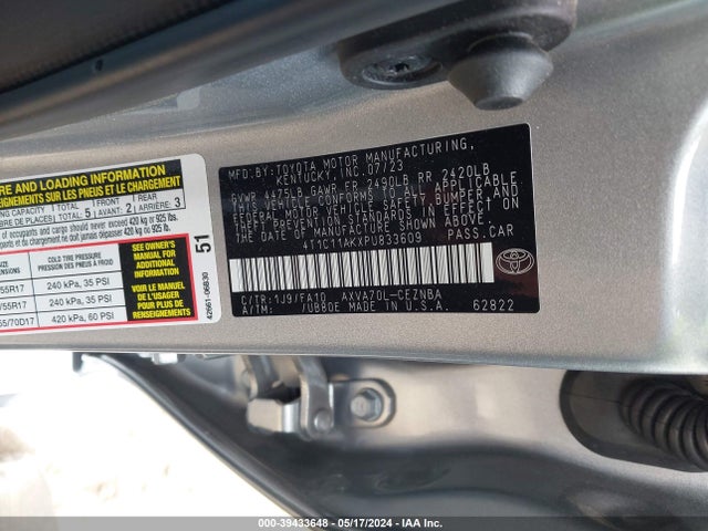 Toyota CAMRY LE 2023 4T1C11AKXPU833609 Image 9