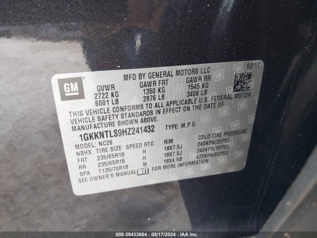 1GKKNTLS9HZ241432 GMC Acadia Sle-2