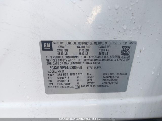 3GKALVEV4JL286960 GMC Terrain Slt