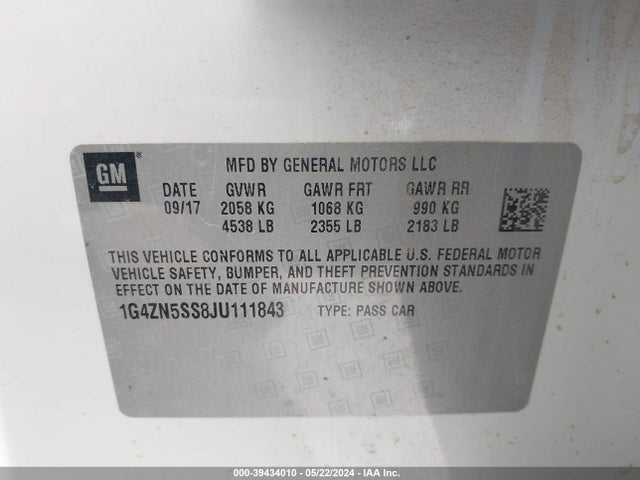 Buick Lacrosse Preferred 2018 1G4ZN5SS8JU111843 Image 9