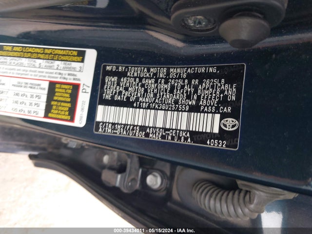 Toyota CAMRY SE 2016 4T1BF1FK3GU257559 Image 9