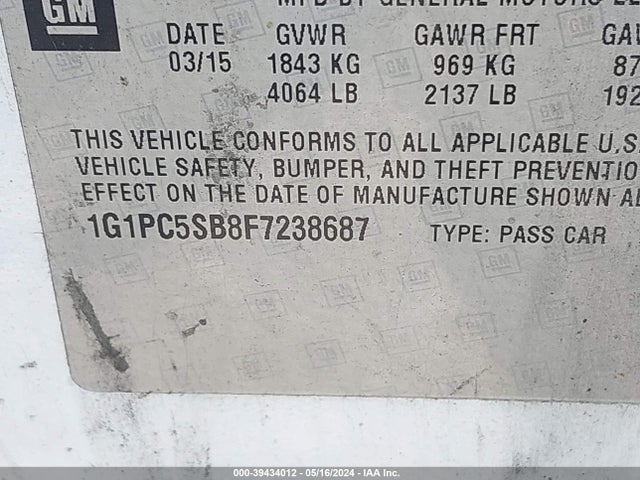 Chevrolet Cruze 1lt Auto 2015 1G1PC5SB8F7238687 Image 9