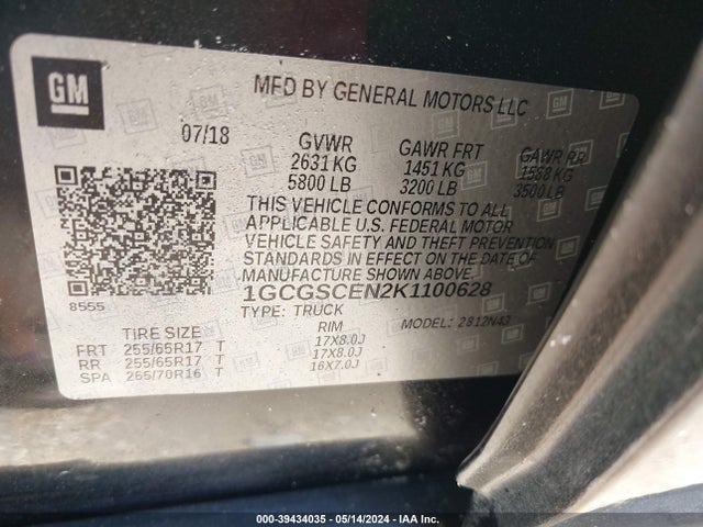 Chevrolet Colorado Lt 2019 1GCGSCEN2K1100628 Image 9