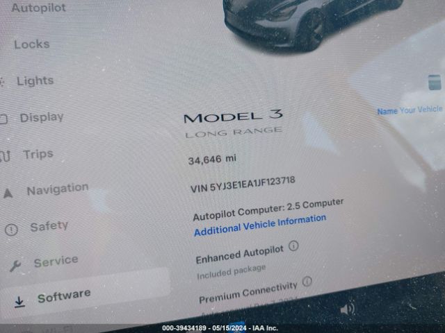 5YJ3E1EA1JF123718 Tesla Model 3 Long Range/mid Range
