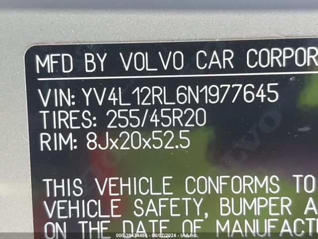 YV4L12RL6N1977645 Volvo Xc60 B5 Inscription