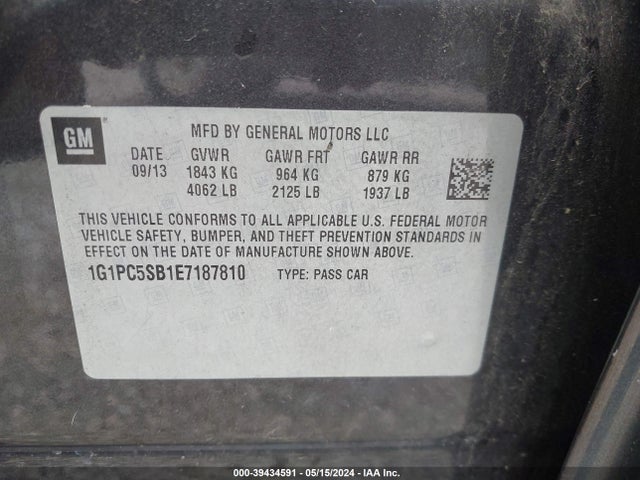 Chevrolet Cruze 1lt Auto 2014 1G1PC5SB1E7187810 Image 9