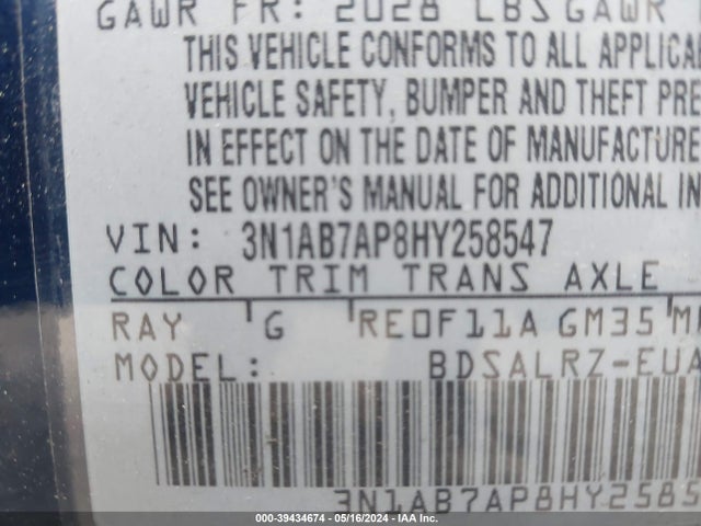Nissan SENTRA SR 2017 3N1AB7AP8HY258547 Image 9