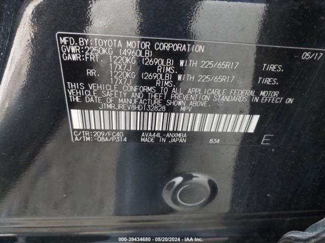 JTMRJREV8HD132828 Toyota Rav4 Hybrid Xle