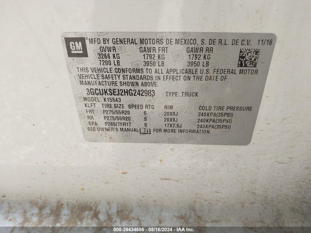 Chevrolet Silverado 1500 2lz 2017 3GCUKSEJ2HG242983 Image 9