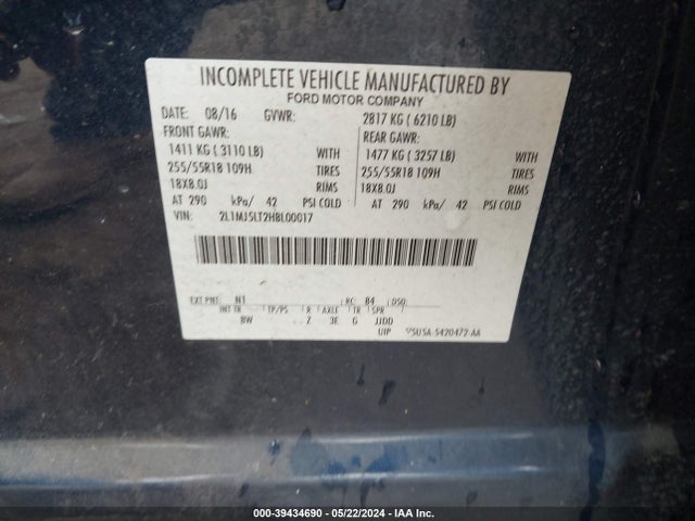 Lincoln Mkt Limo/hearse 2017 2L1MJ5LT2HBL00017 Image 9