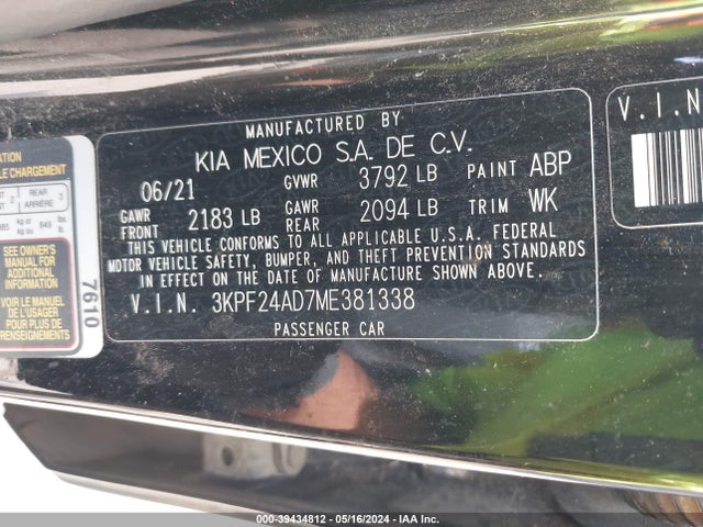 KIA Forte Lxs 2021 3KPF24AD7ME381338 Image 9