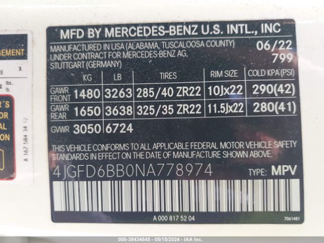 4JGFD6BB0NA778974 Mercedes-Benz Amg Gle 53 Coupe 4matic
