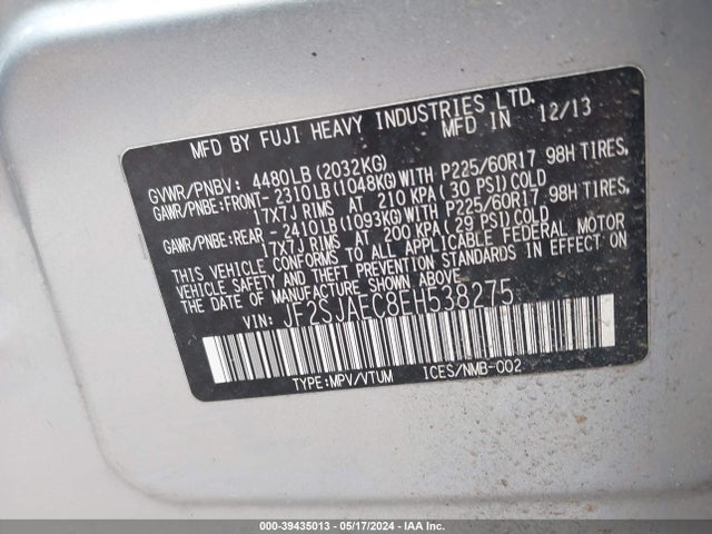 Subaru Forester 2.5i Premium 2014 JF2SJAEC8EH538275 Image 9