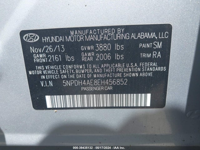 Hyundai ELANTRA SE 2014 5NPDH4AE8EH456852 Image 9