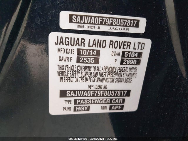 2015 JAGUAR XF SAJWA0F79F8U57817 Photo 8