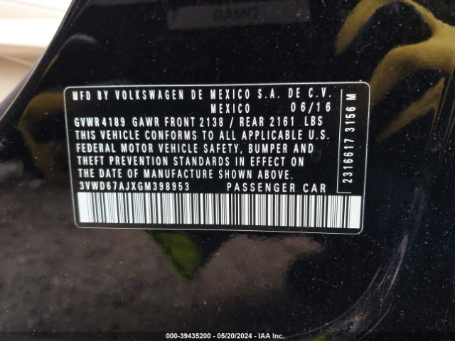 3VWD67AJXGM398953 Volkswagen Jetta 1.4t Se