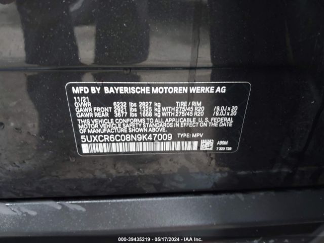 5UXCR6C08N9K47009 BMW X5 Xdrive40i