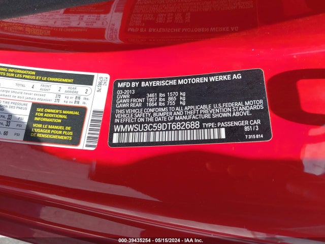 2013 MINI HARDTOP WMWSU3C59DT682688 Photo 8