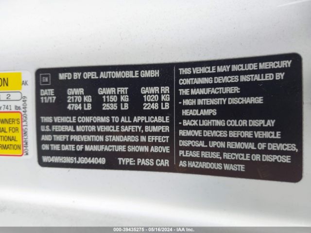 W04WH3N51JG044049 Buick Cascada Premium