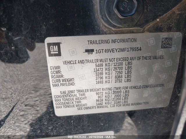Продаж на аукціоні авто 2021 Gmc Sierra 3500hd 4wd  Standard Bed At4, vin: 1GT49VEY2MF176554, номер лоту: 39435283