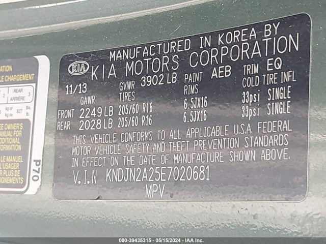 KIA Soul 2014 KNDJN2A25E7020681 Image 9