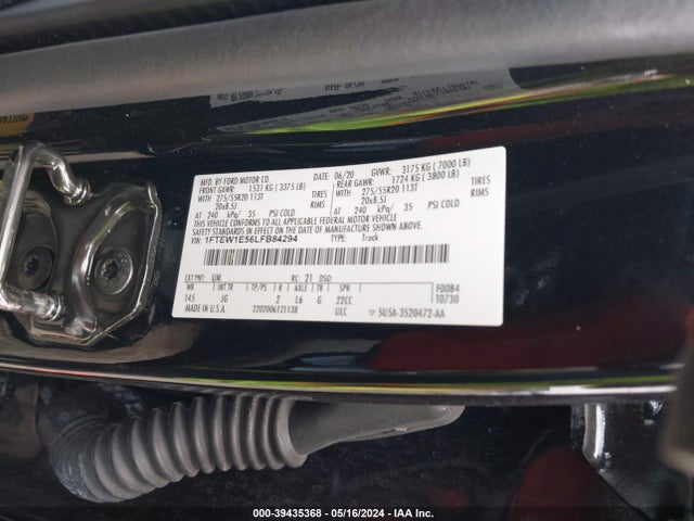 Ford F-150 Xl 2020 1FTEW1E56LFB84294 Image 9
