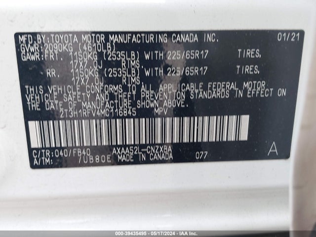 Toyota RAV4 LE 2021 2T3H1RFV4MC116845 Image 9