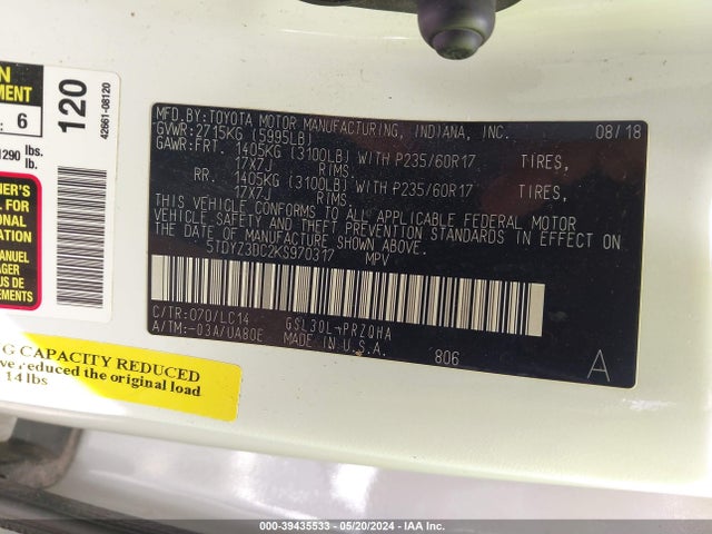 Toyota Sienna Xle 8 Passenger 2019 5TDYZ3DC2KS970317 Image 9