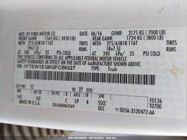 Ford F-150 Xlt 2016 1FTEW1EG6GFC56327 Image 9