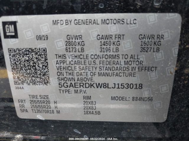 5GAERDKW8LJ153018 Buick Enclave Fwd Avenir
