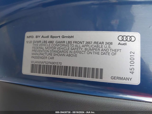2023 AUDI RS 5 WUANWAF52PA901570 Photo 8