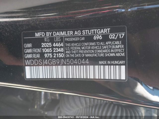 WDDSJ4GB9JN504044 Mercedes-Benz CLA 250 4MATIC