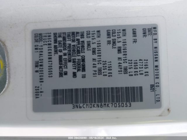 3N6CM0KN8MK705053 Nissan Nv200 Compact Cargo S Xtronic Cvt