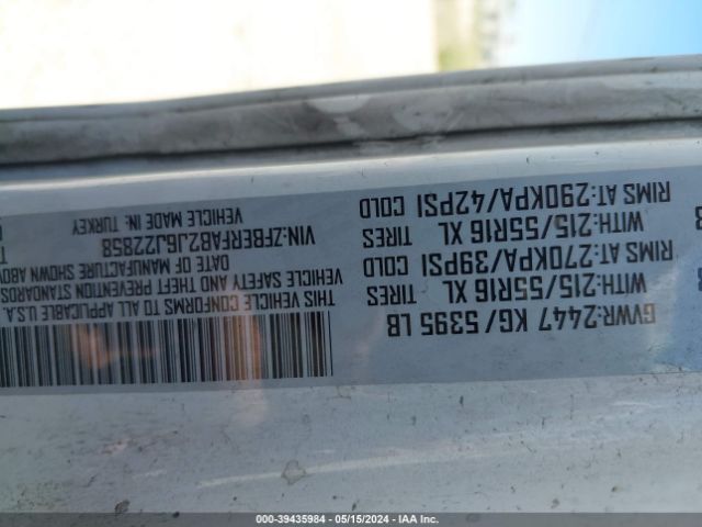 ZFBERFAB2J6J22858 RAM Promaster City Tradesman