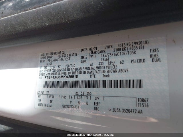 Ford Transit-350 Cargo Van 2021 1FTBF4XG6MKA29918 Image 9