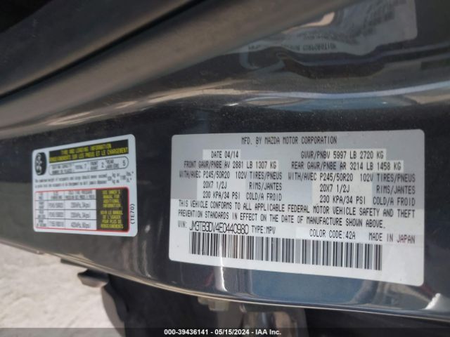 JM3TB3DV4E0440980 Mazda Cx-9 Grand Touring