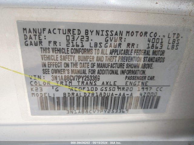Nissan Sentra Sv Xtronic Cvt 2023 3N1AB8CV7PY253369 Image 9
