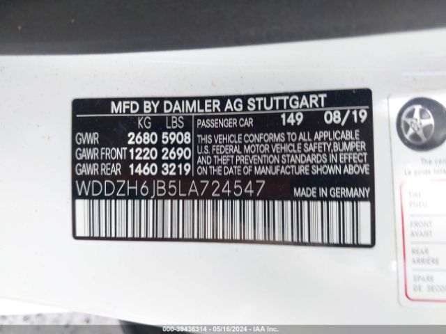 WDDZH6JB5LA724547 Mercedes-Benz E 450 4matic