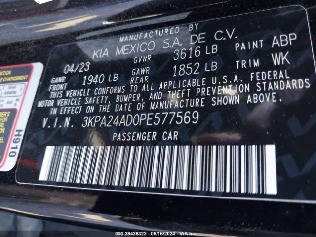 3KPA24AD0PE577569 KIA RIO LX