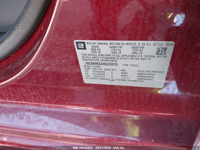 Chevrolet Silverado 1500 2lt 2017 3GCUKRECXHG203276 Image 9