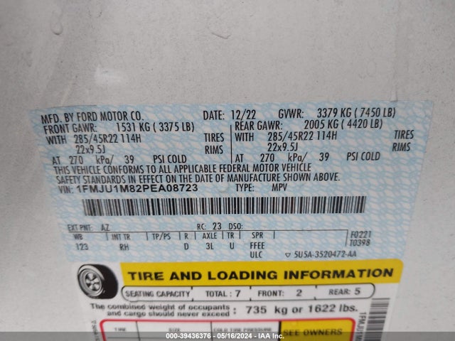 Ford Expedition Platinum 2023 1FMJU1M82PEA08723 Image 9